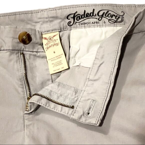 Gray Chino Flat Front Crop Pants - Picture 8 of 10